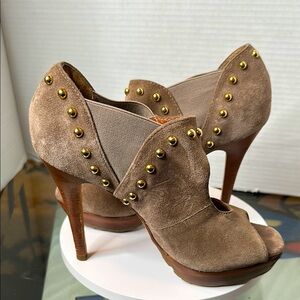 Corsica Como Platform Suede Peeptoe Bootie